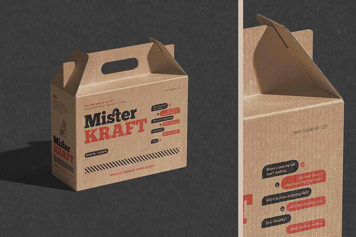 Kraft Gable Box Mockup