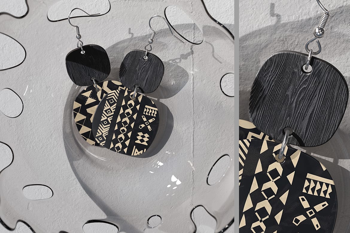 Double Disc Earrings Mockup