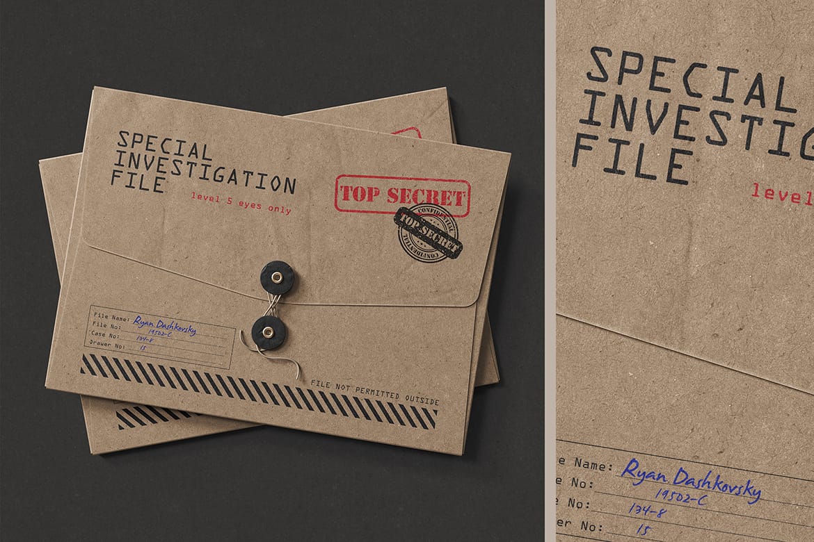 Kraft String-Tie Folder Mockup