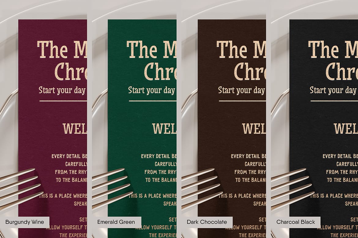 Restaurant Foil Stamped Card Mockup