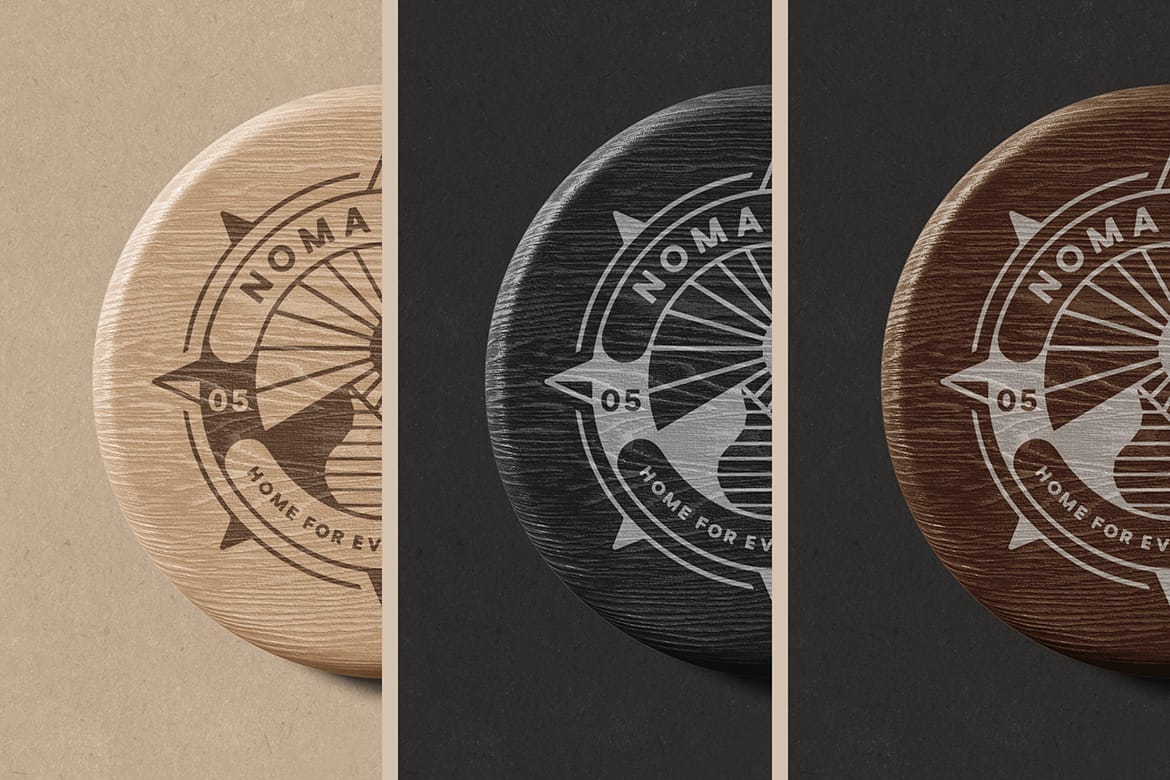 Wooden Round Bottle Opener Mockup