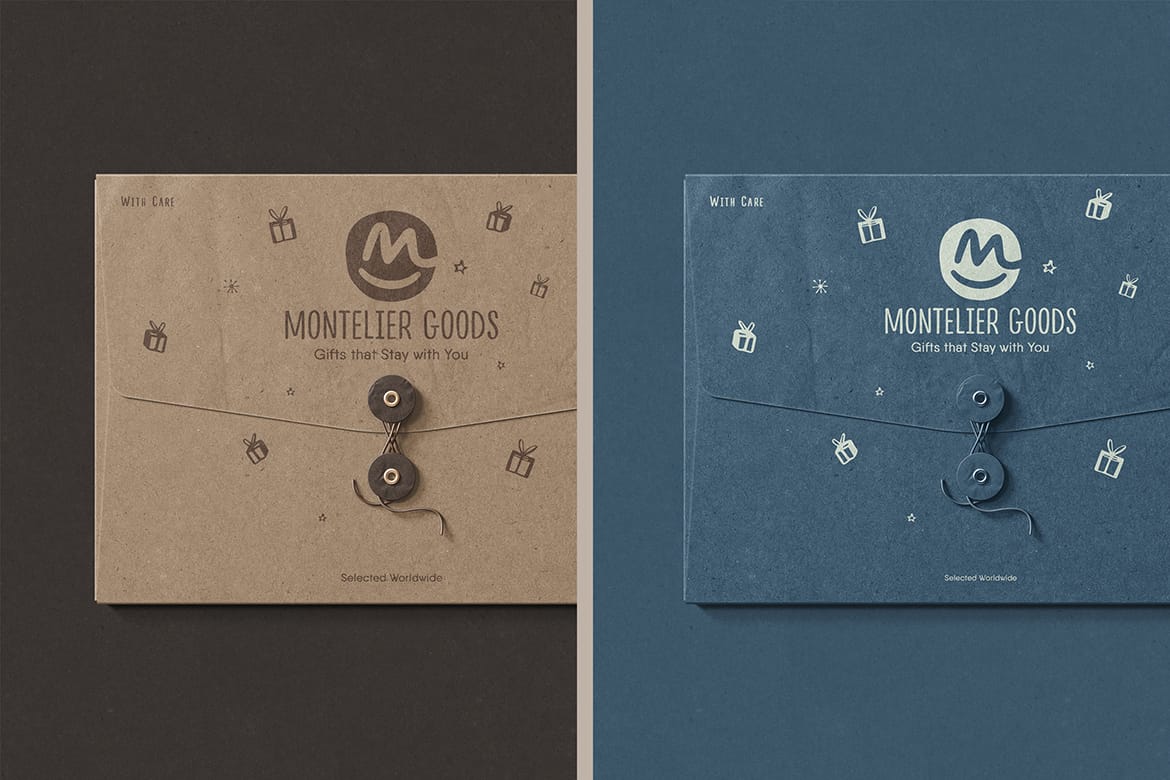 Kraft String-Tie Folder Mockup