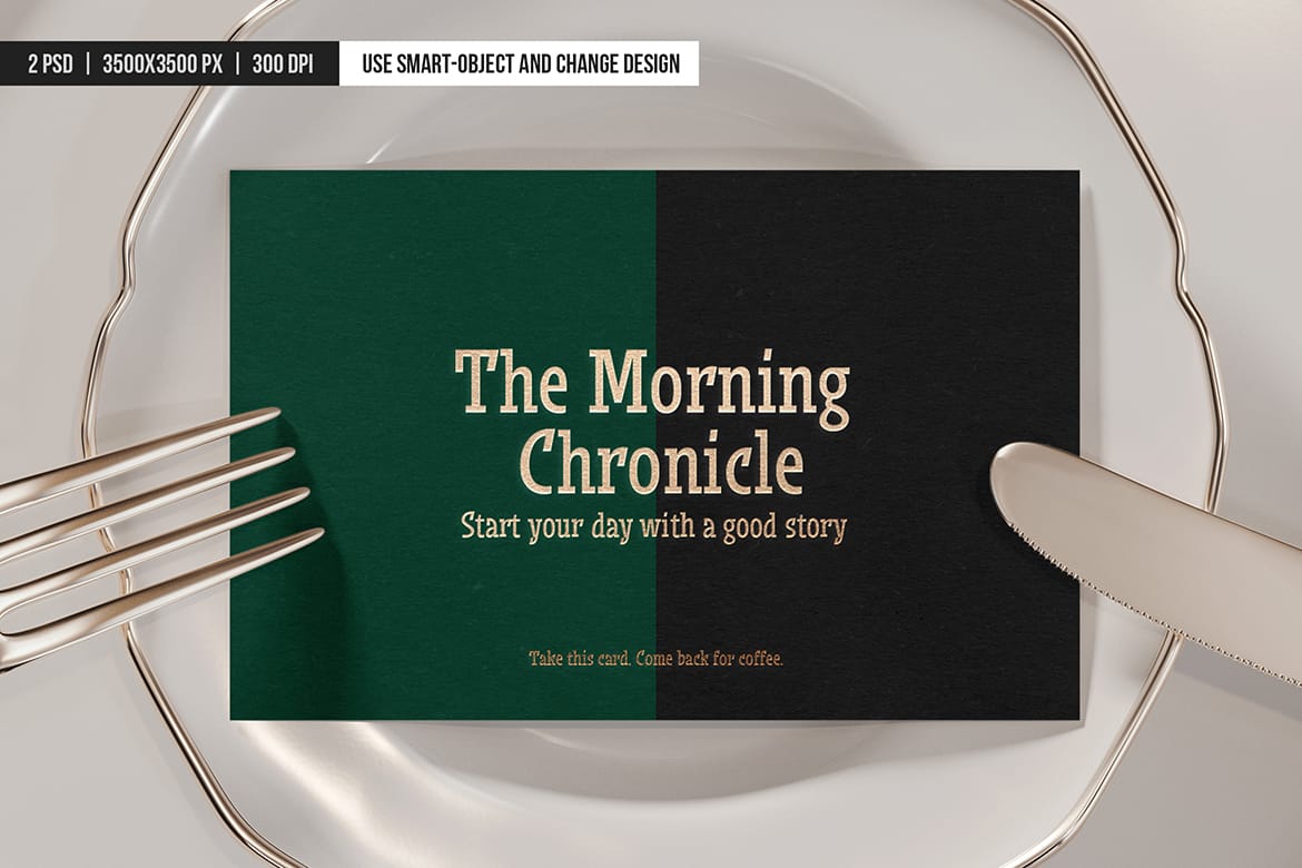 Restaurant Foil Stamped Card Mockup