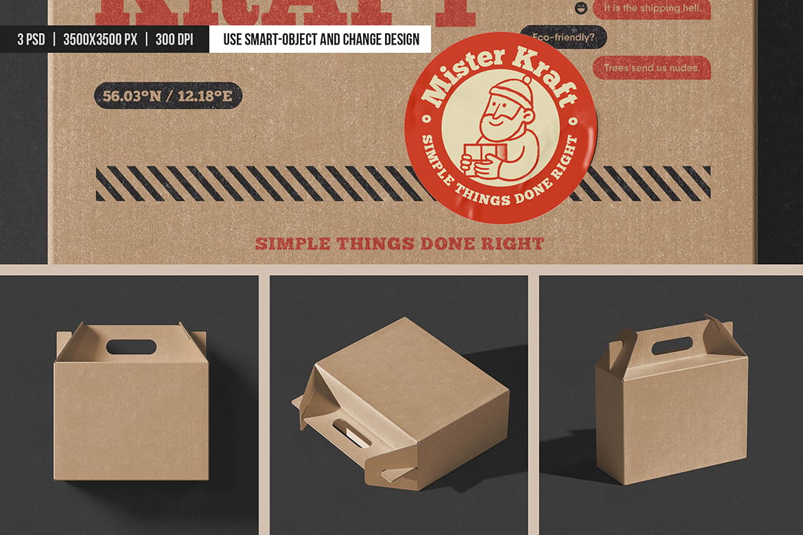 Kraft Gable Box Mockup