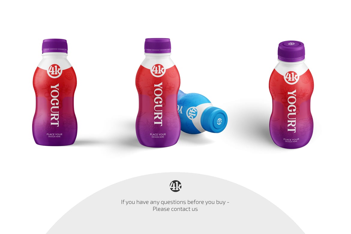 Yogurt Bottle Mockup Set