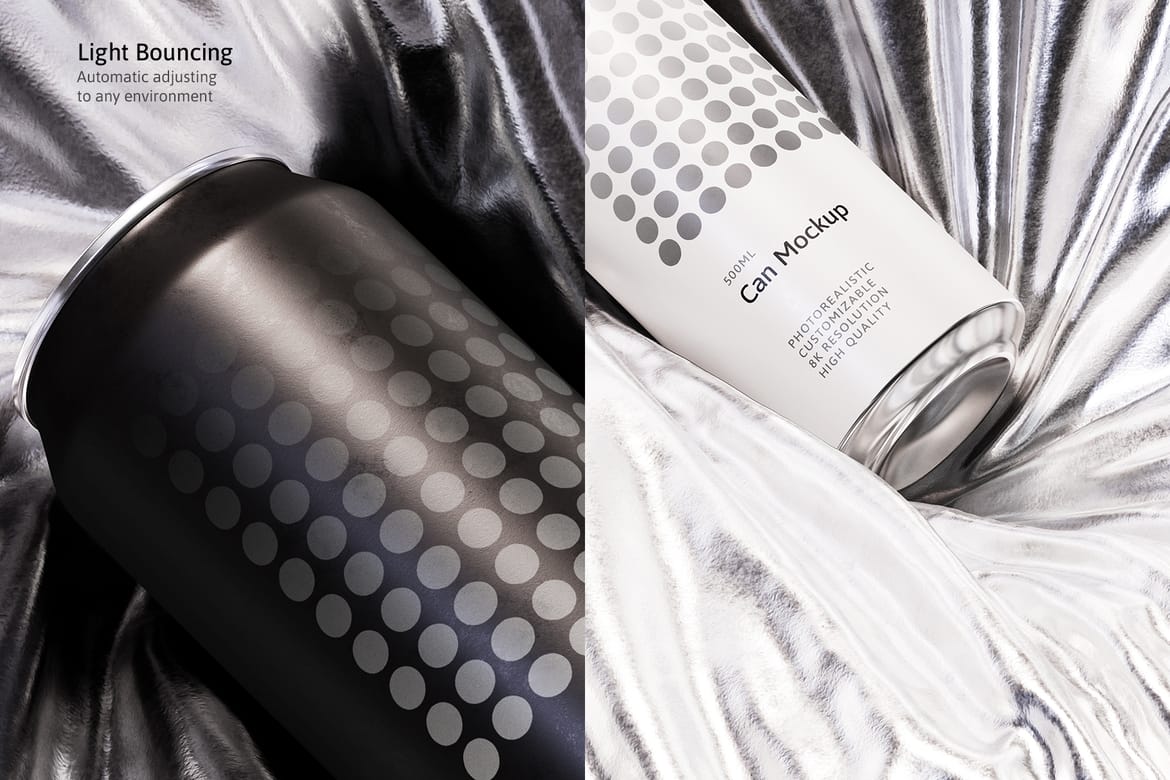 500ml Can Mockup | Foil Scene 001