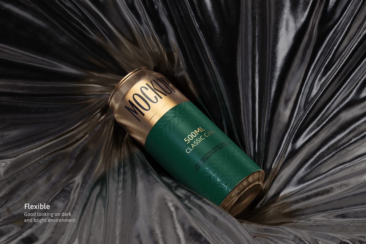 500ml Can Mockup | Foil Scene 001