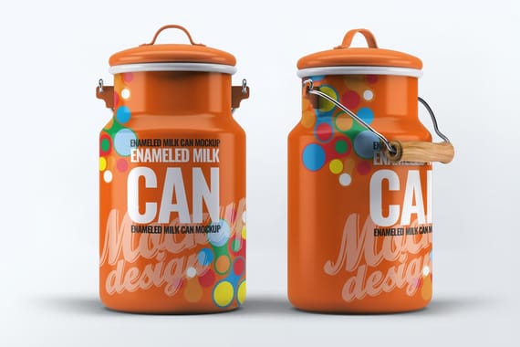 Enamel Milk Can Mock-Up