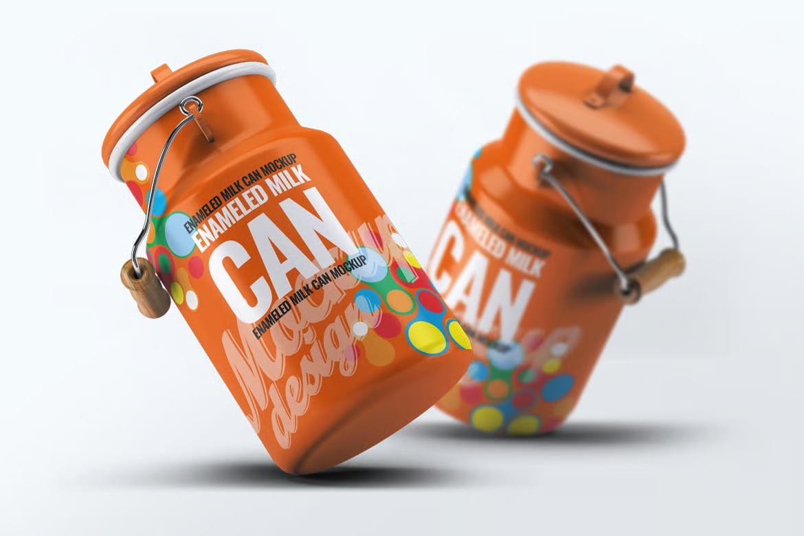 Enamel Milk Can Mock-Up