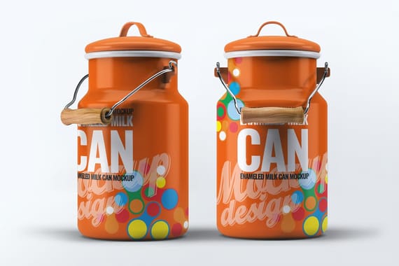 Enamel Milk Can Mock-Up