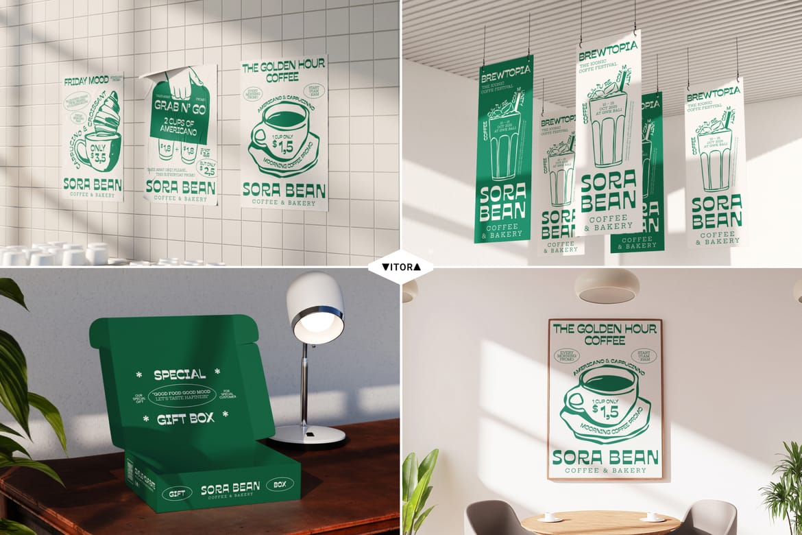 20 Coffee Shop & Bakery Mockups