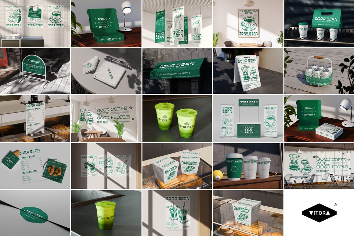 20 Coffee Shop & Bakery Mockups