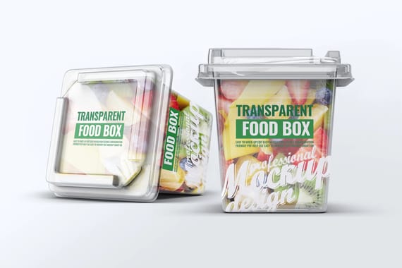 Transparent Food Box Mock-Up