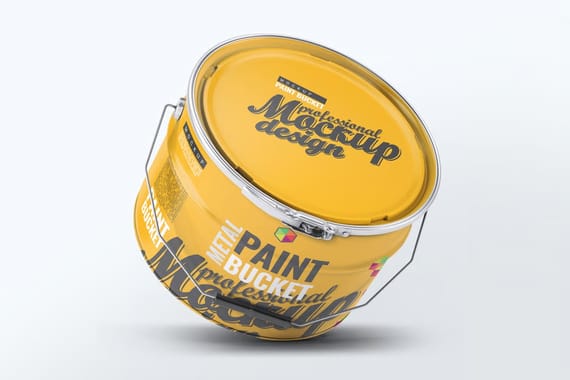 Metal Paint Bucket Mock-Up