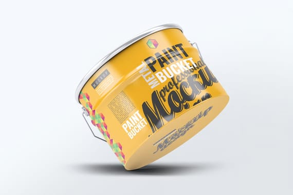 Metal Paint Bucket Mock-Up