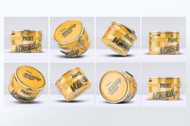 Metal Paint Bucket Mock-Up