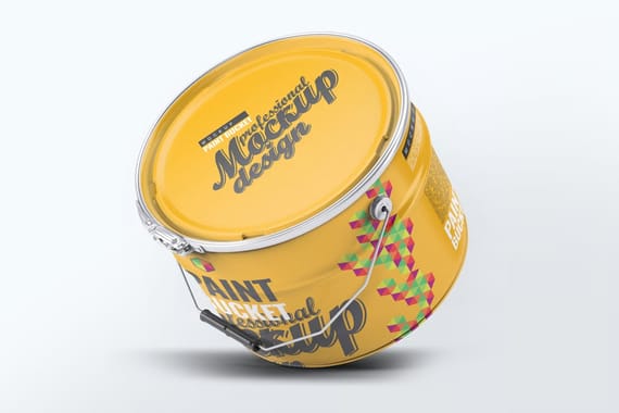 Metal Paint Bucket Mock-Up