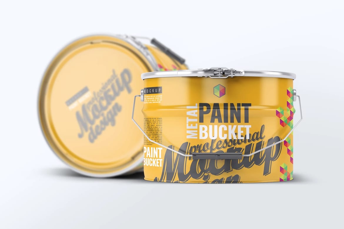 Metal Paint Bucket Mock-Up