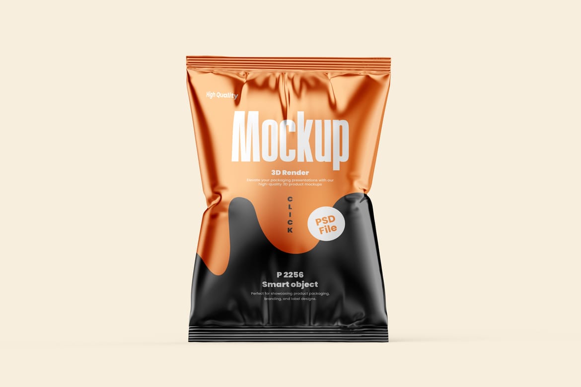 High Quality Snack Bag Mockup