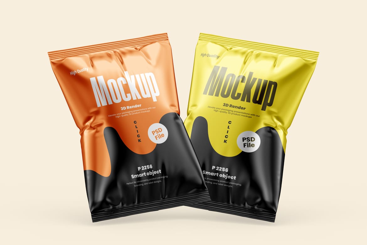 High Quality Snack Bag Mockup