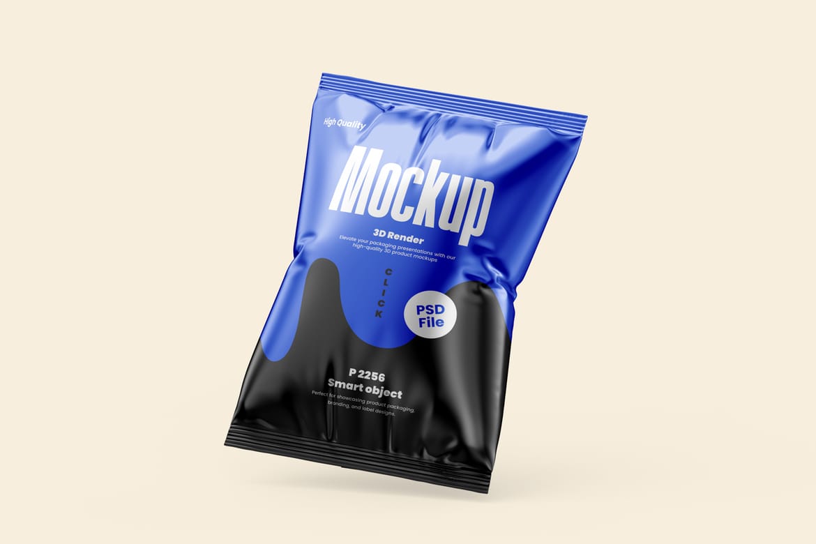 High Quality Snack Bag Mockup