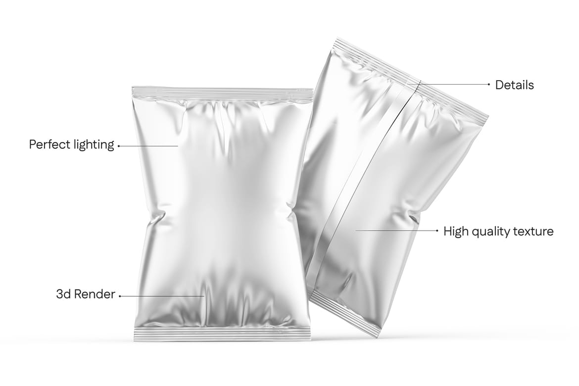 High Quality Snack Bag Mockup
