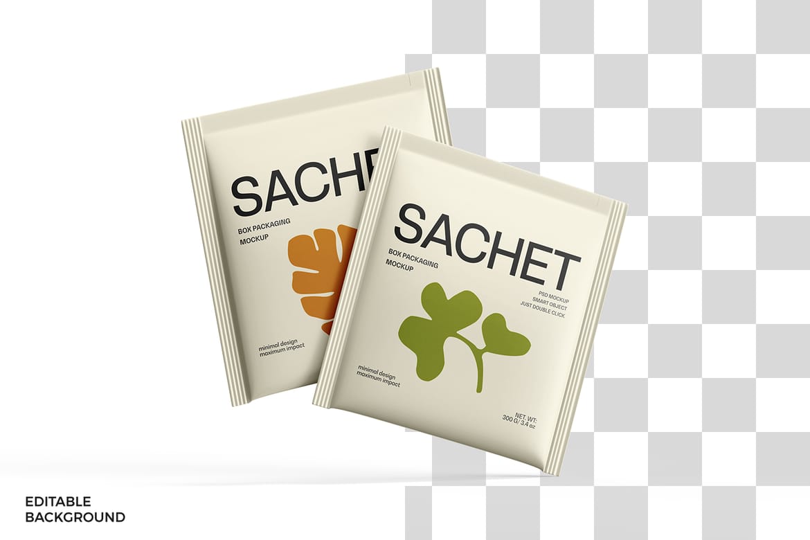 Tea Packaging Box With Sachet Mockup