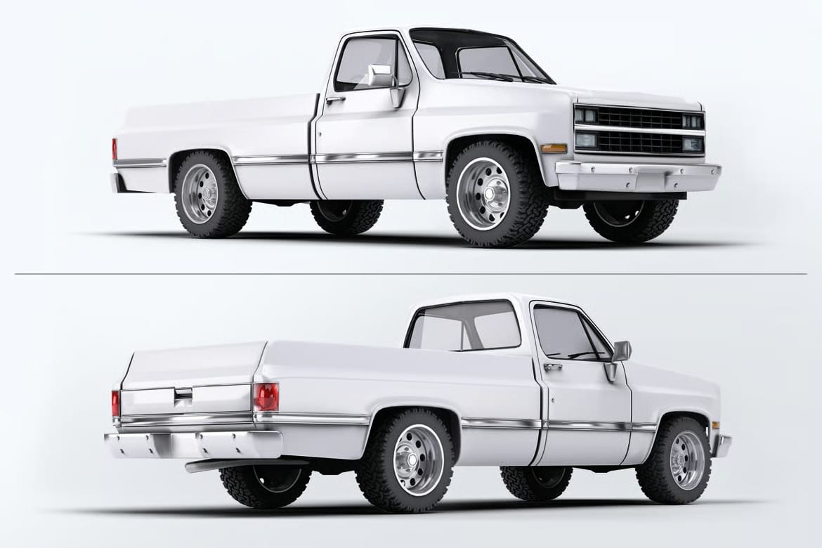 Classic 4x4 Truck Mockup