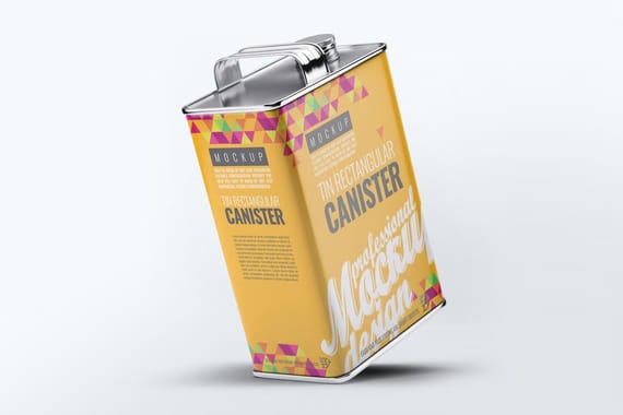 Tin Rectangular Canister Mock-Up