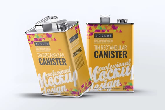 Tin Rectangular Canister Mock-Up