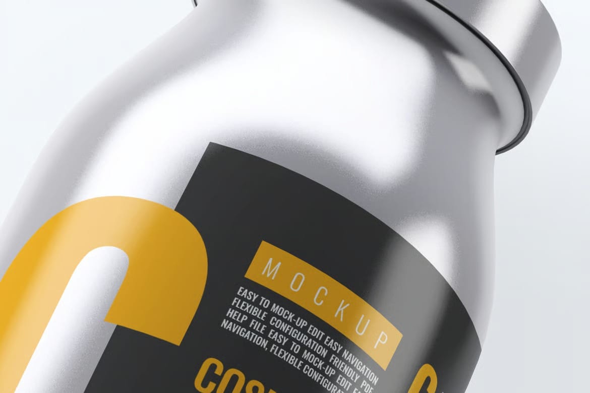 Metal Cosmetic Bottle Mock-Up