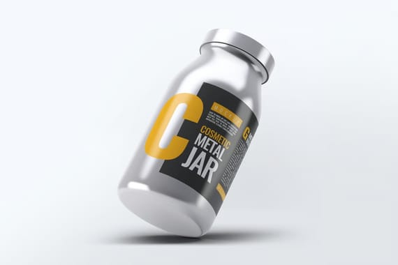 Metal Cosmetic Bottle Mock-Up