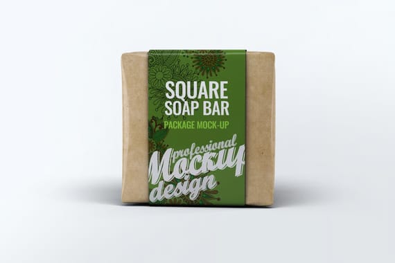 Square Soap Bar Package Mock-up