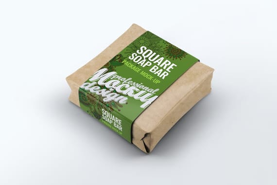 Square Soap Bar Package Mock-up