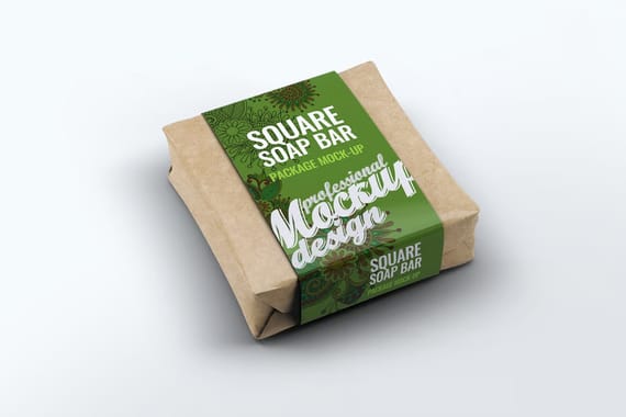 Square Soap Bar Package Mock-up