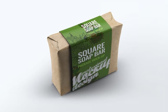Square Soap Bar Package Mock-up