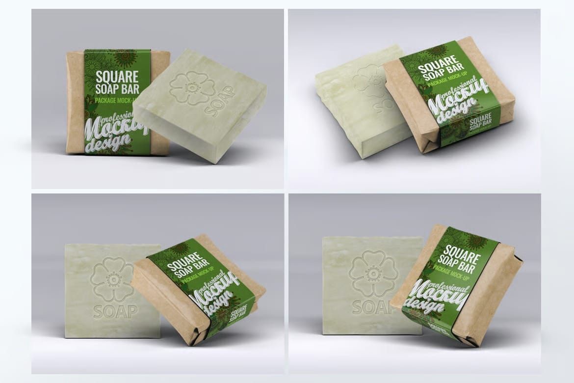 Square Soap Bar Package Mock-up