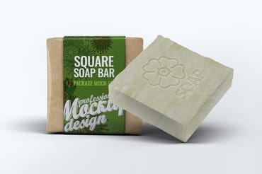 Square Soap Bar Package Mock-up