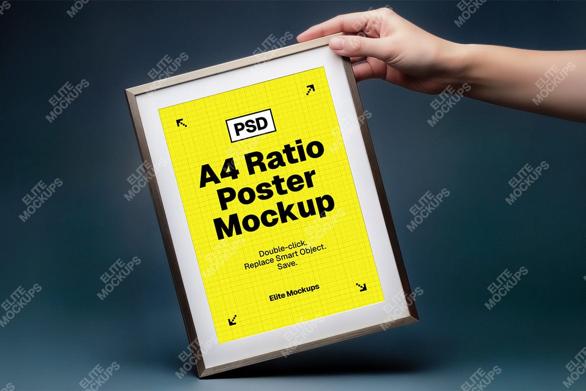 A4 Ratio Vertical Poster Mockup Set