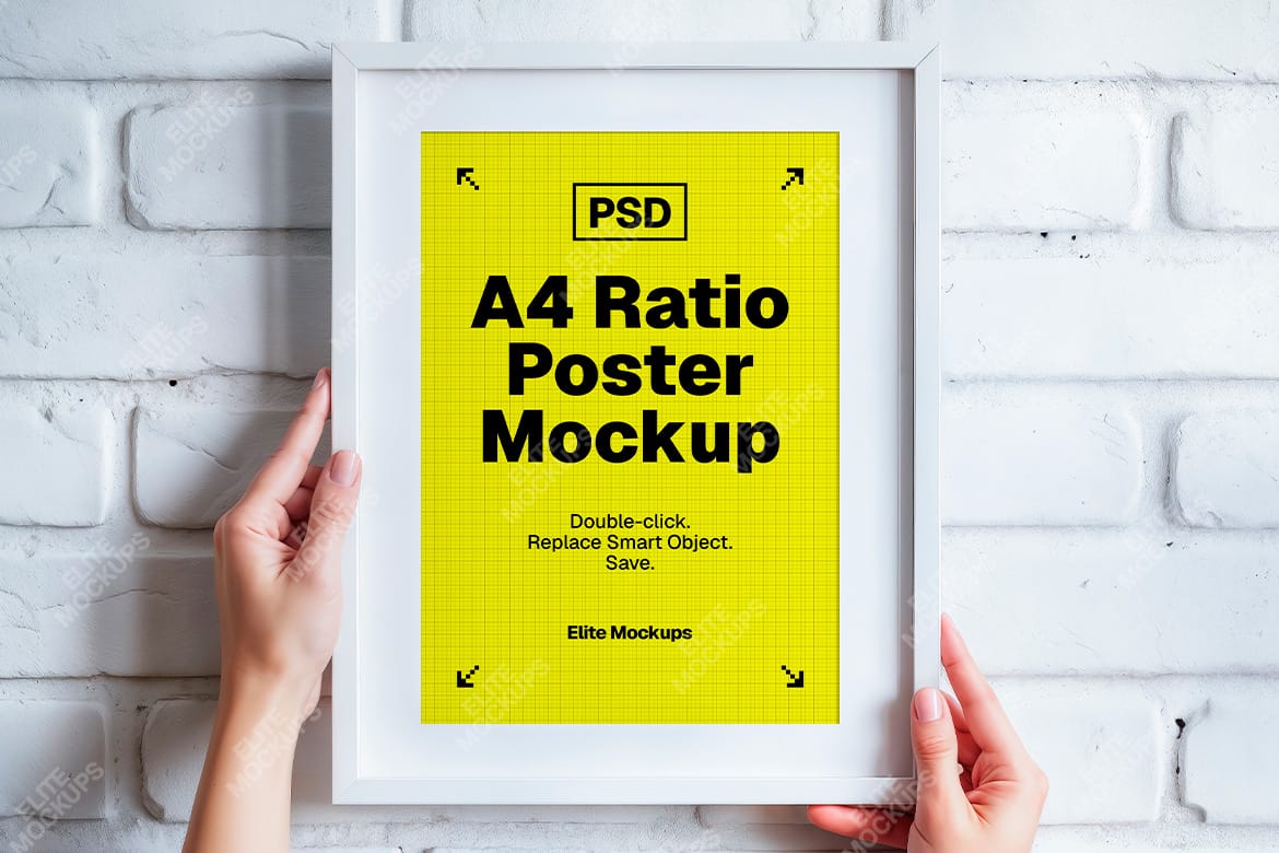 A4 Ratio Vertical Poster Mockup Set