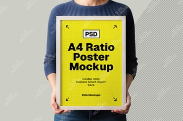 A4 Ratio Vertical Poster Mockup Set