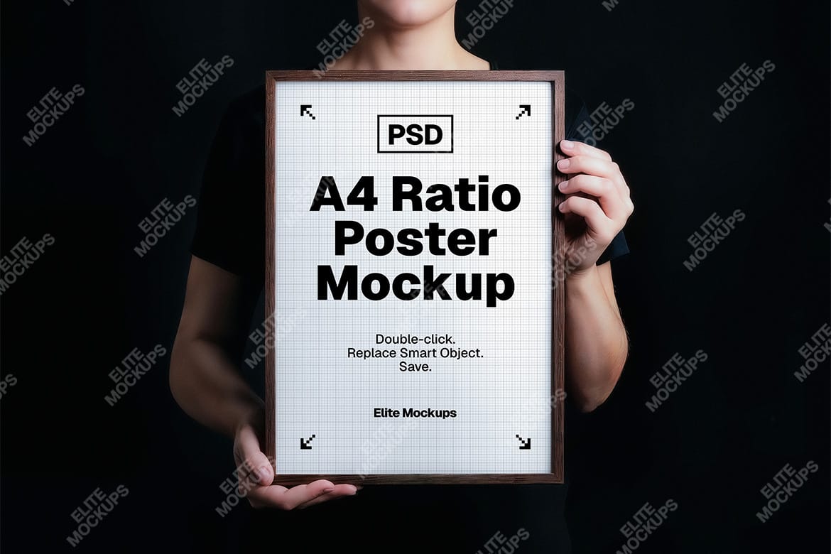 A4 Ratio Vertical Poster Mockup Set