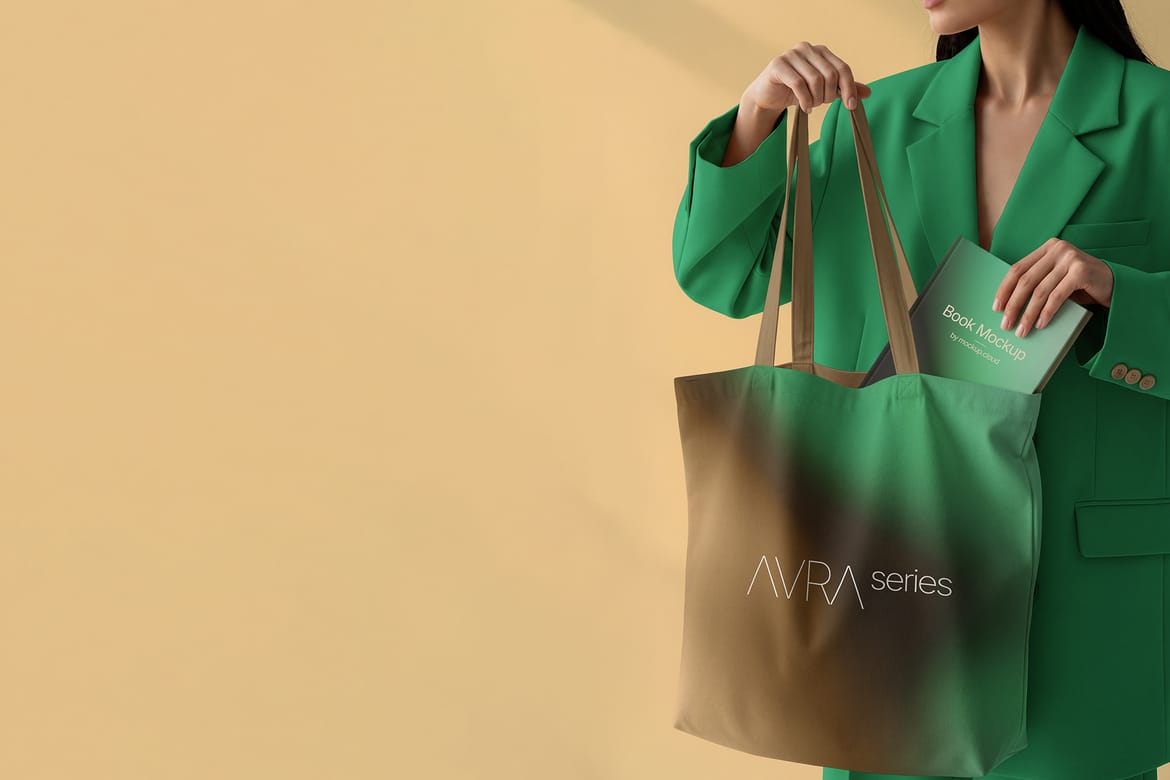 Tote Bag and Book Mockup / Aura Series