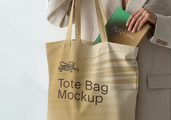 Tote Bag and Book Mockup / Aura Series