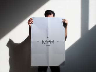 Free Folded Poster Mockup