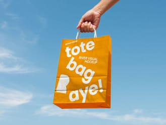 Free Paper Bag Sky Mockup