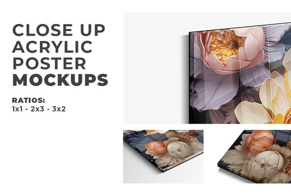 Acrylic Poster Mockups Bundle