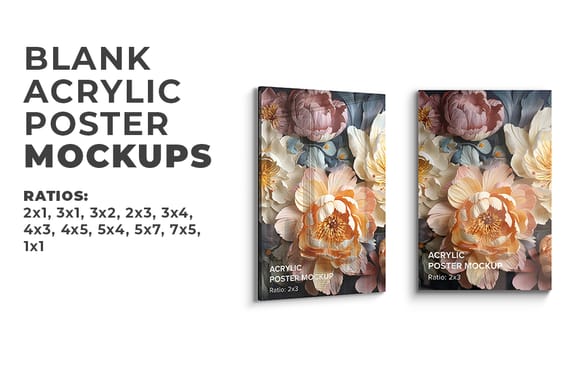 Acrylic Poster Mockups Bundle