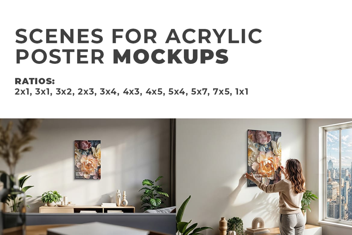 Acrylic Poster Mockups Bundle