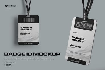 2 ID Card Badge Mockups. Vol.01. Generated AI